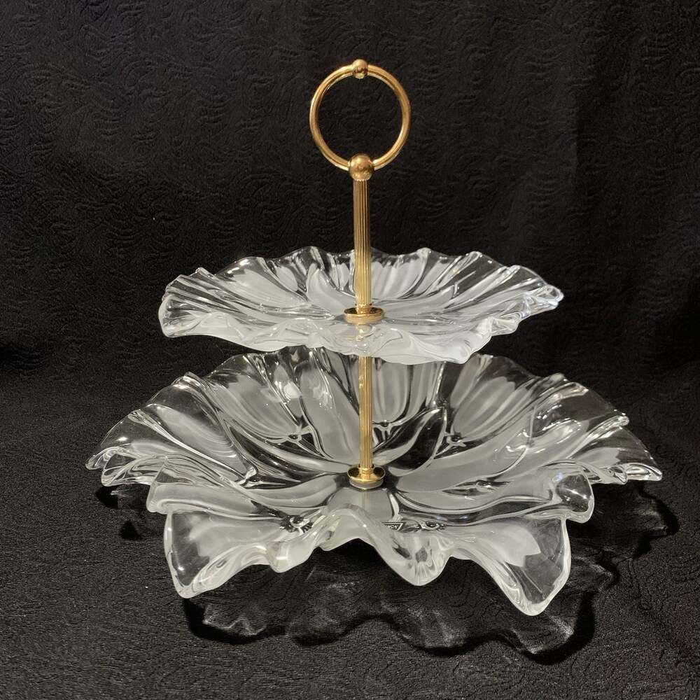 Mikasa Tulip Satin 2-Tier Server Serving Platter Dessert Tray 10" Germany SA 847